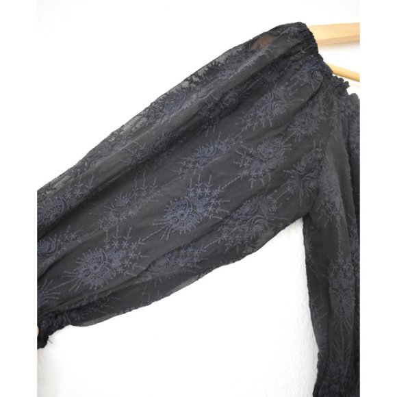 Rebecca Taylor Selina Silk Embroidered Off-the-Shoulder Dress - Picture 11 of 15